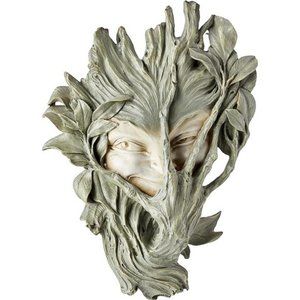 Bashful Wood Sprite Tree Face Mystic Decor Wall Sculpture, 9" Wx5 Dx13 H